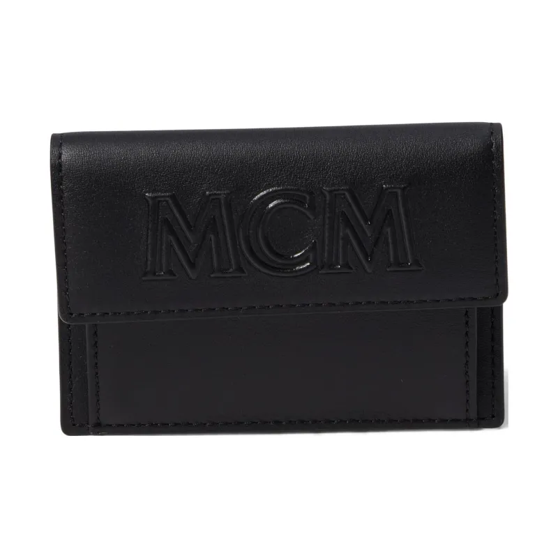 MCM Aren Spanish Calfskin Wallet Mini Men's Blue-0