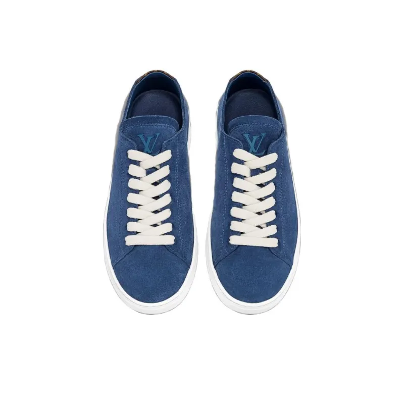 LOUIS VUITTON Resort Cushioning, Wear Resistant Low Top Skateboard Shoes Men's Blue White-2