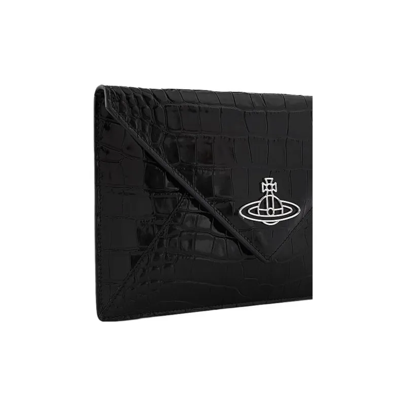 Vivienne Westwood Calfskin Envelope Clutch Women's Black-3