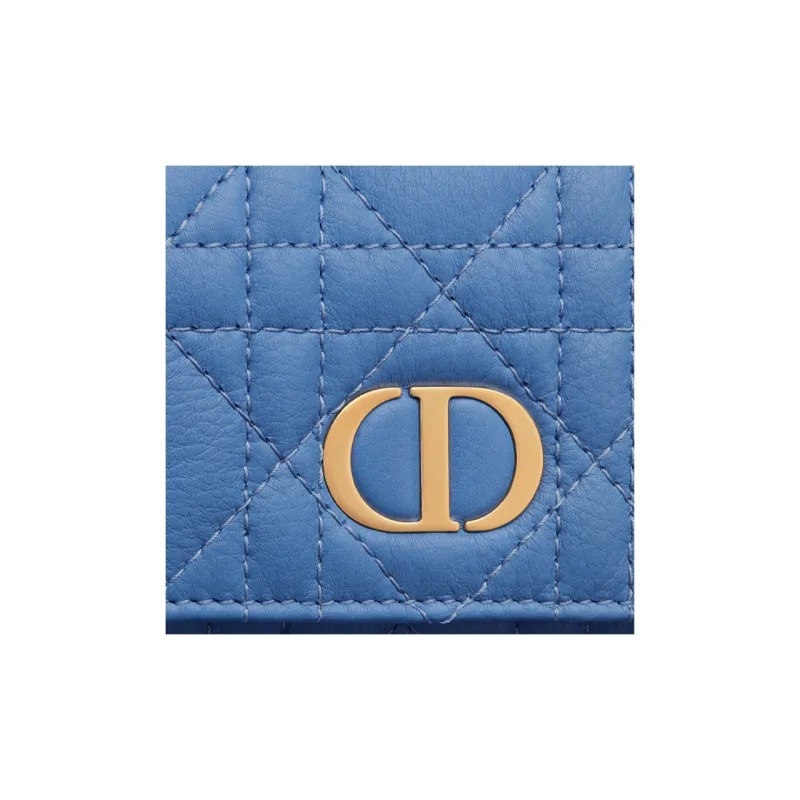 DIOR Caro Cow Leather Cell Phone Pouch Shoulder Bag Crossbody Bag Women's Cornflower Blue-5