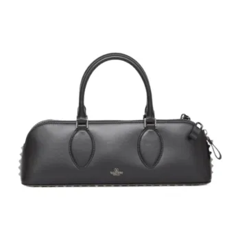 Valentino ROCKSTUD Calfskin One Shoulder Handbags Regular Women's Black