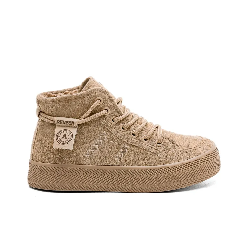 RENBEN Cushioning, Slip Resistant, Abrasion Resistant, Thermal High Top Casual Shoes Women's Brown-1