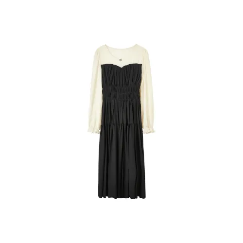 FANQIN Long-Sleeved Dresses Women's Black & Apricot