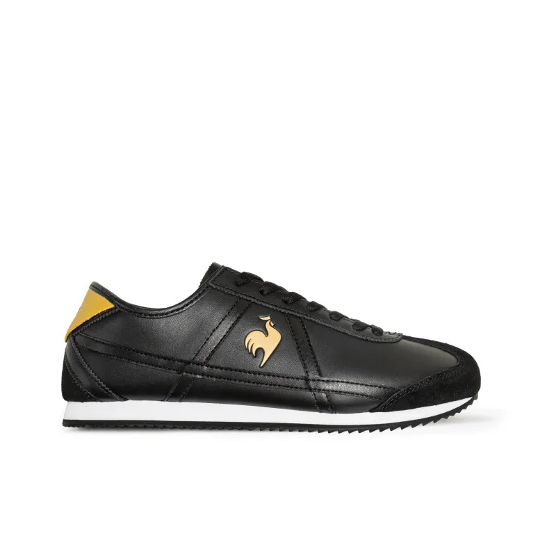 Le Coq Sportif Cushioning Wear Resistant Low Top Casual Shoes Unisex Black Gold-1