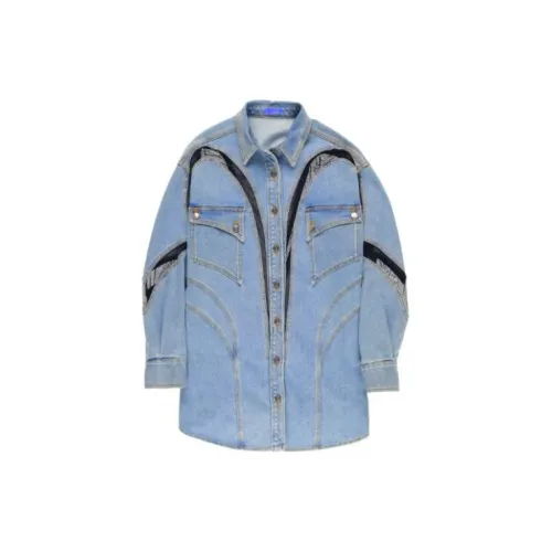 Mugler Cowboy Long-sleeve Denim Shirt