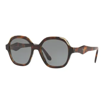 PRADA Plastic Irregular Shape Sunglasses Unisex Tortoiseshell