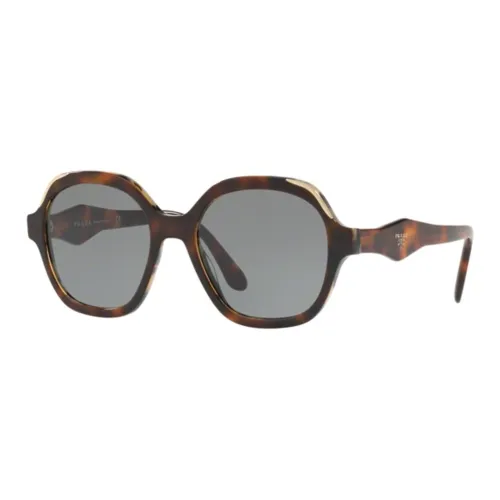 PRADA Plastic Irregular Shape Sunglasses Unisex Tortoiseshell