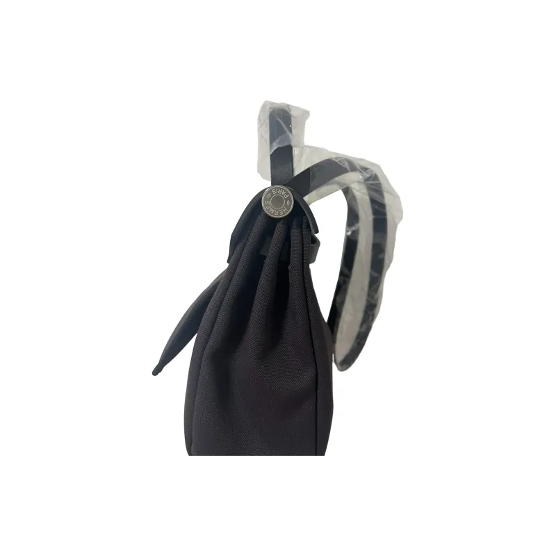 HERMES Herbag Zip Reversible Canvas With Cow Leather Canvas Bag Handbag Shoulder Bag Crossbody Bag Regular Unisex Black-2