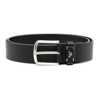 EMPORIO ARMANI Logo Plaque Buckle Belt