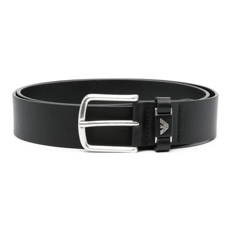 EMPORIO ARMANI Logo Plaque Buckle Belt-0