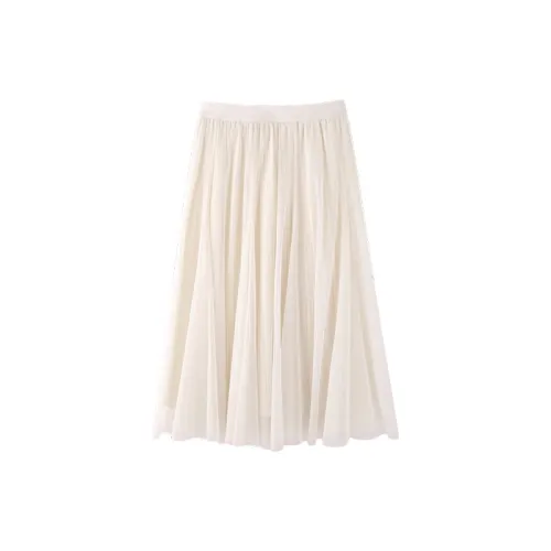 Miss Chipmunk Casual Long Skirts Women's Off White