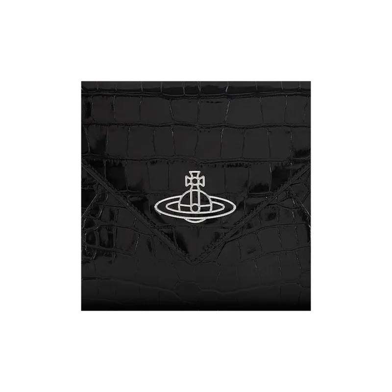 Vivienne Westwood Calfskin Envelope Clutch Women's Black-4