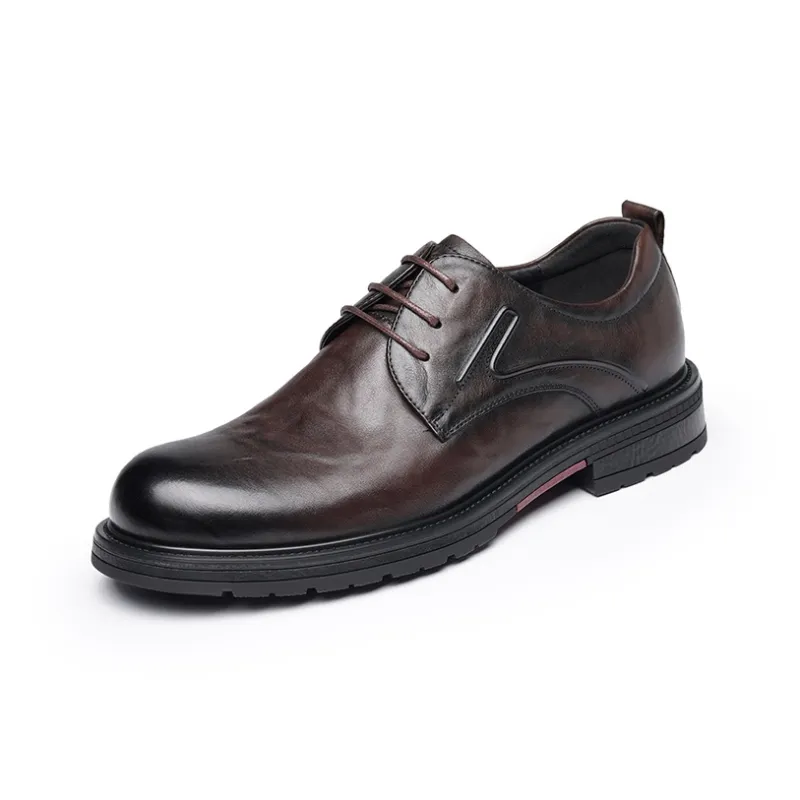 LAORENTOU Dress Shoes Men Low Top Brown/Black-1