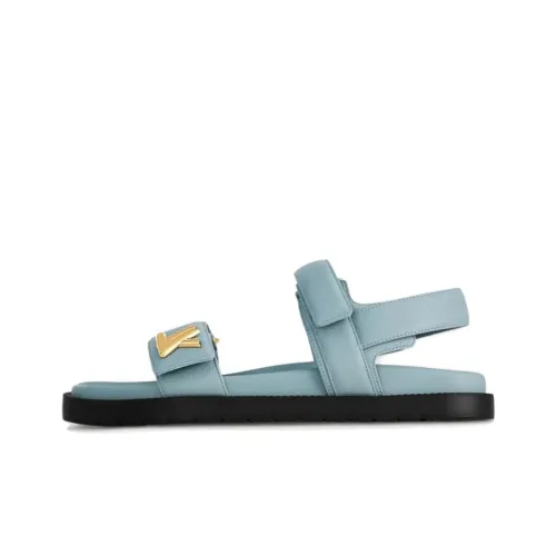LOUIS VUITTON Sunset One Strap Sandals Women's Blue Black