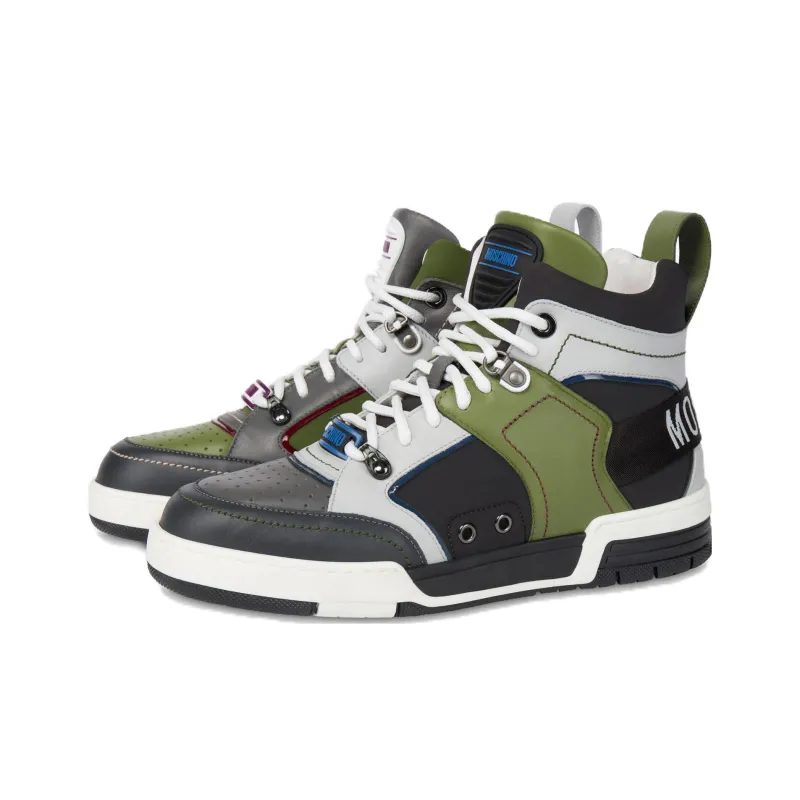 MOSCHINO High Top Lace Up Sneakers-2