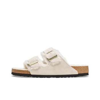 Birkenstock Slide Slippers Women's Ecru Narrow Fit