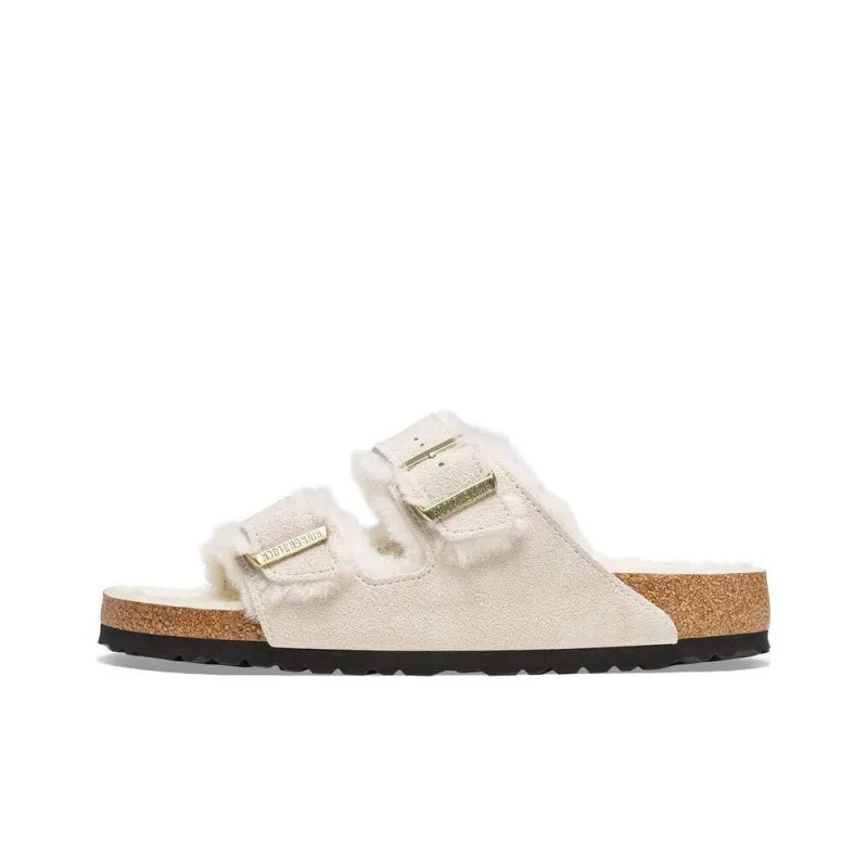 Birkenstock Slide Slippers Women's Ecru Narrow-0