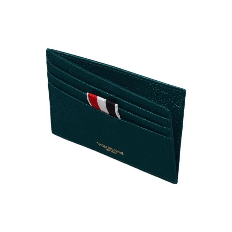 THOM BROWNE· Pebbled Leather Card Holder Regular Men's Green-2