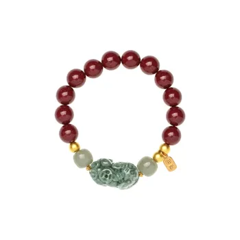 Lifemaker Reconstructed Cinnabar Jade Bracelets Unisex