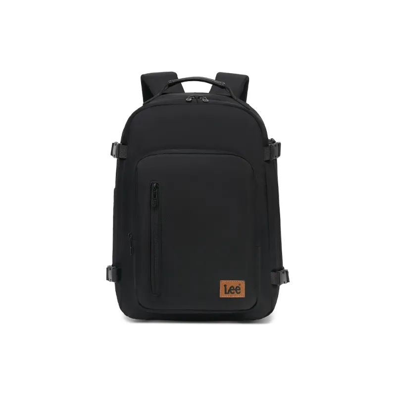 Lee Polyester With Oxford Backpack And Laptop Bag Unisex Black/Khaki-1