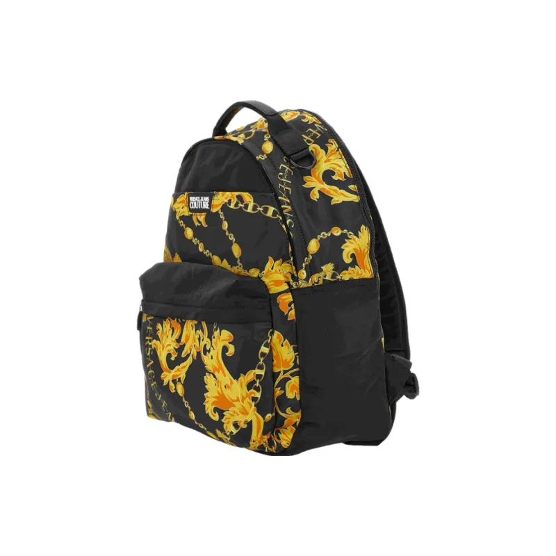 VERSACE JEANS COUTURE Polyester Backpack Men's Black & Gold-1