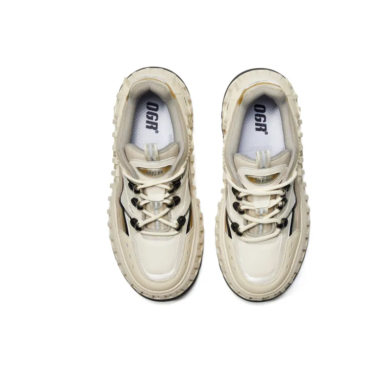 OGR TANK Collection Wear Resistant Low Top Skateboard Shoes Unisex Apricot-3