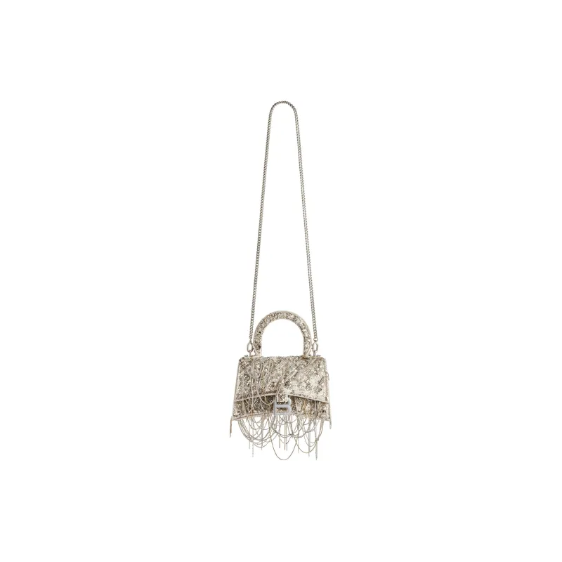 Balenciaga Hourglass Lambskin Shoulder Bag, Crossbody Bag, Handbag Extra Small Women's Light Beige-4