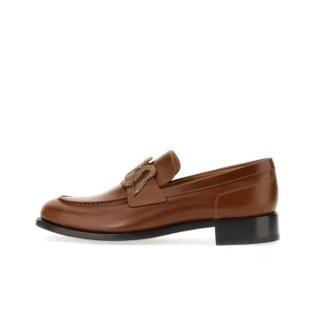 René Caovilla Morgana Rhinestone-embellished Leather Loafers