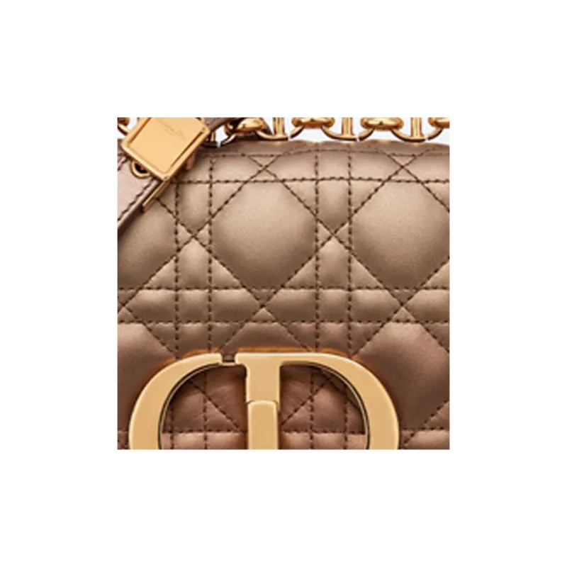 DIOR Lambskin Shoulder Bag Crossbody Bag Small Size Women's Metal Pink-5