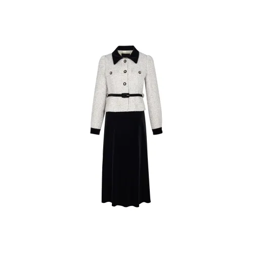 3COLOUR Casual Suits Women's Set Black/White Tops+Skirts