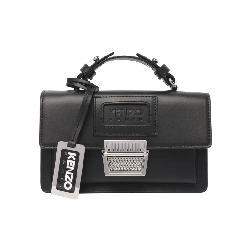 KENZO Cow Leather Shoulder Bag Crossbody Bag Mini Women's Black-0