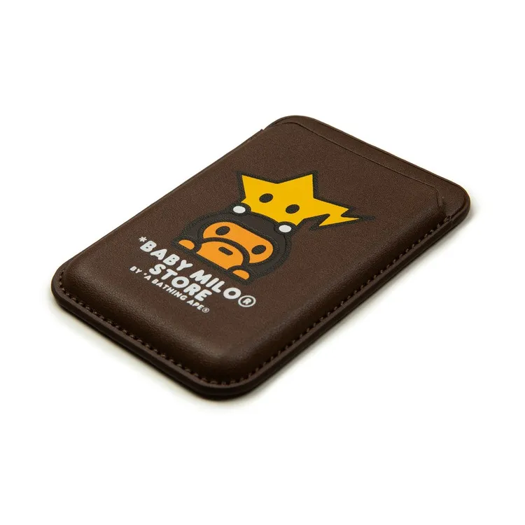 Aape Artificial Leather Card Holder Unisex Brown-2