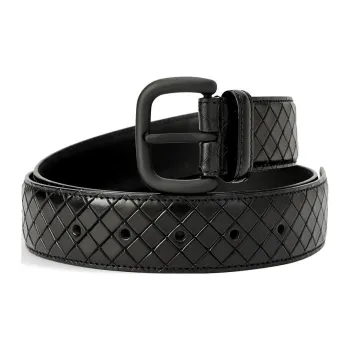 Bottega Veneta Square Decoration Pin Buckle Unisex Black 4CM