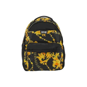 VERSACE JEANS COUTURE Polyester Backpack Men's Black & Gold
