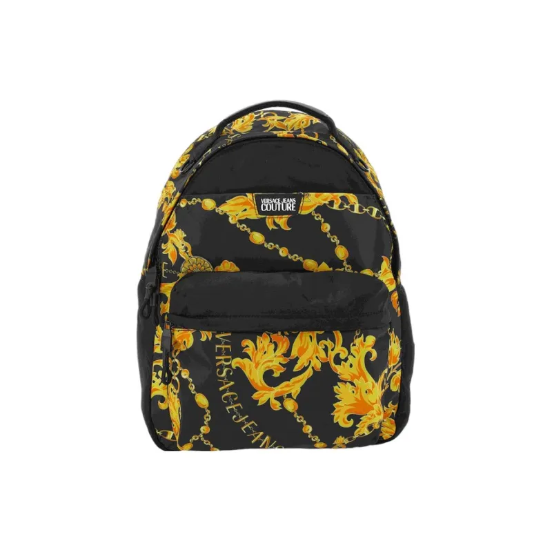 VERSACE JEANS COUTURE Polyester Backpack Men's Black & Gold-0