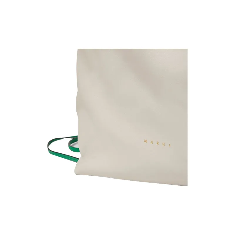MARNI Nappa Leather Lambskin Cow Leather Backpack Women's White-2
