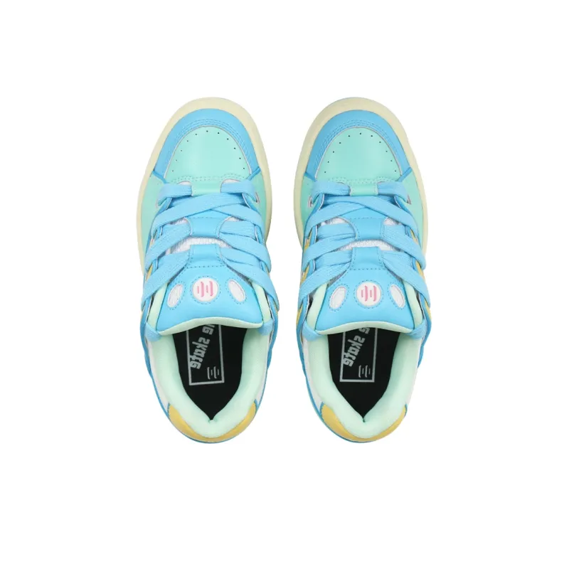 Ollieskate Low Top Skateboard Shoes Unisex Blue Yellow Green-3