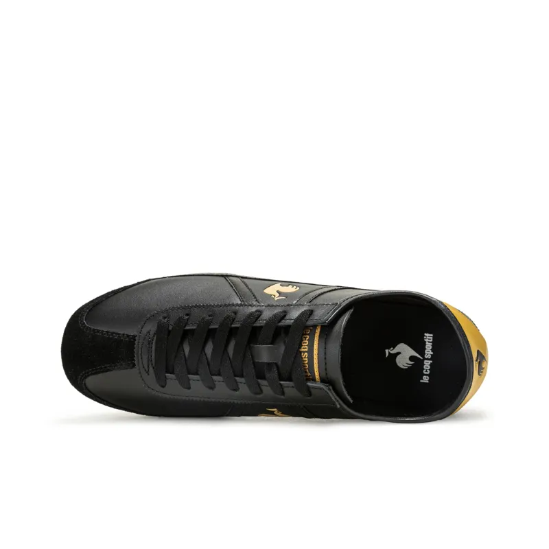 Le Coq Sportif Cushioning Wear Resistant Low Top Casual Shoes Unisex Black Gold-3