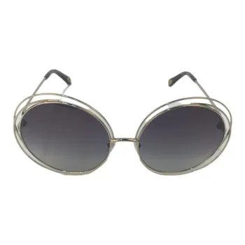 Chloe Metal Round Sunglasses Unisex Gold