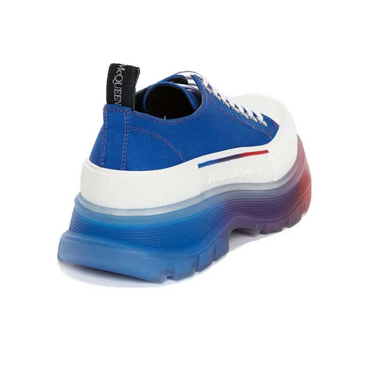 Alexander McQueen Tread Slick Low Lace Up Royal White-3