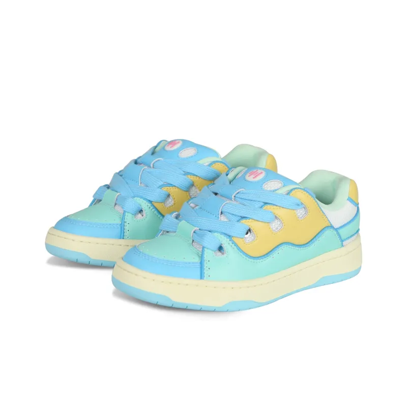 Ollieskate Low Top Skateboard Shoes Unisex Blue Yellow Green-2