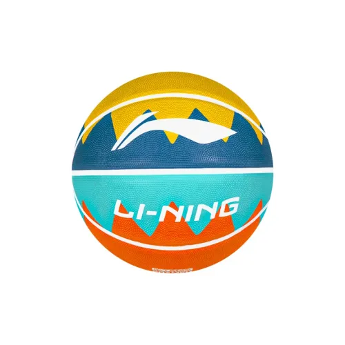 LiNing Rubber Basketball Blue Yellow Orange Size 5/7 Ball Training Unisex