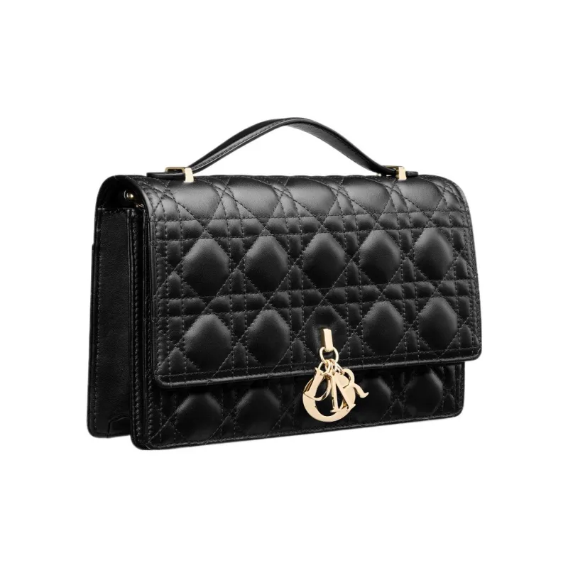 DIOR Sheepskin Shoulder Bag Crossbody Bag Handbag Regular Women's Black-1