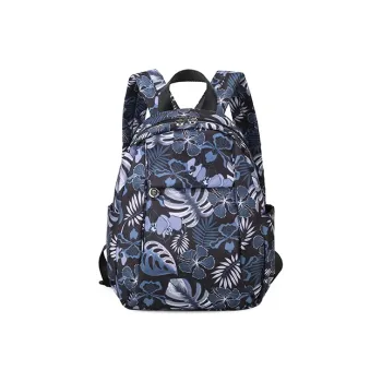 FIDO DIDO Oxford 14 Inch Laptop Backpack Women's Gold Branch Jade Leaf