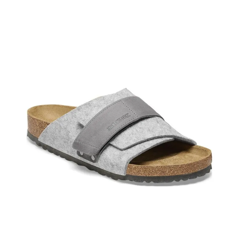 Birkenstock Kyoto Natural Leather Felt Narrow Fit 'Light Grey'-1