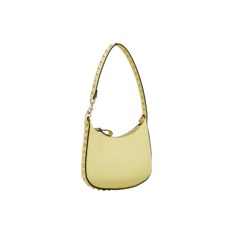 Valentino Rockstud Calfskin Handbag Shoulder Bag Women's Light Yellow-1