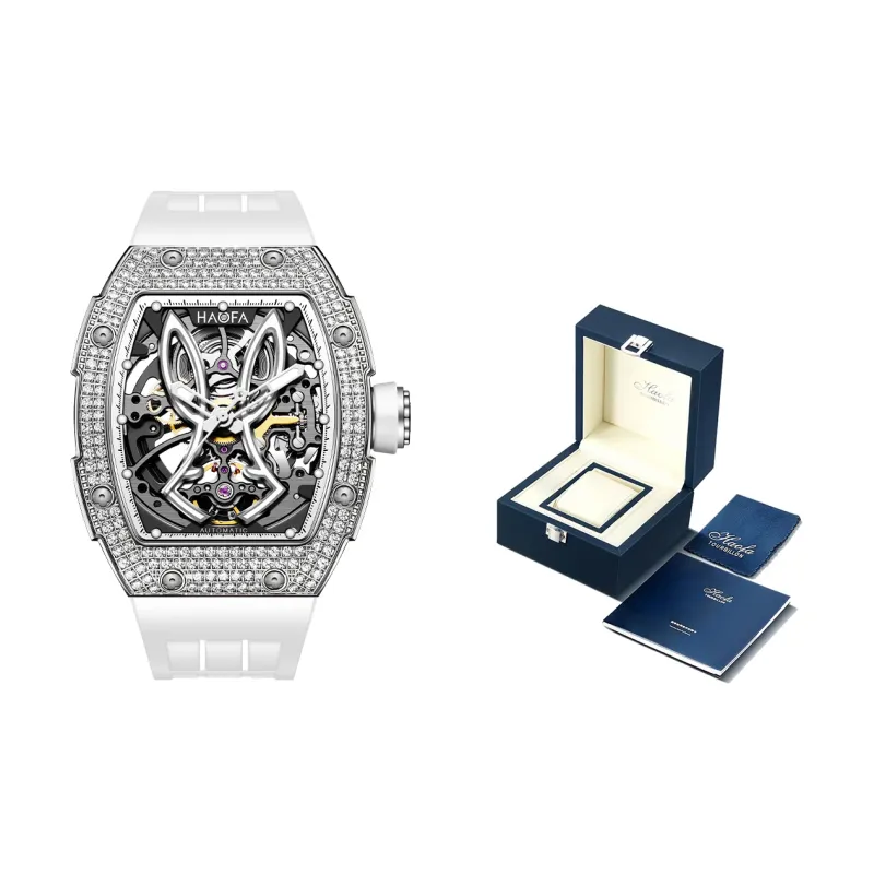 HaofaTourbillon Mechanical Movement Men's Watches White Dial-6