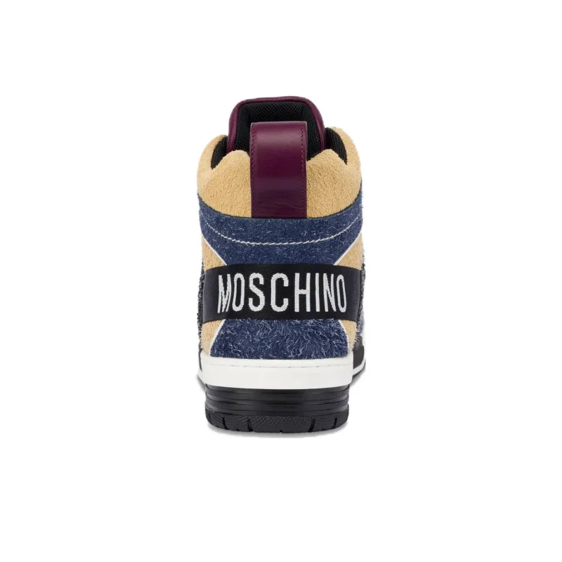 MOSCHINO Streetball High-Top Skateboard Shoes Men's Yellow-3