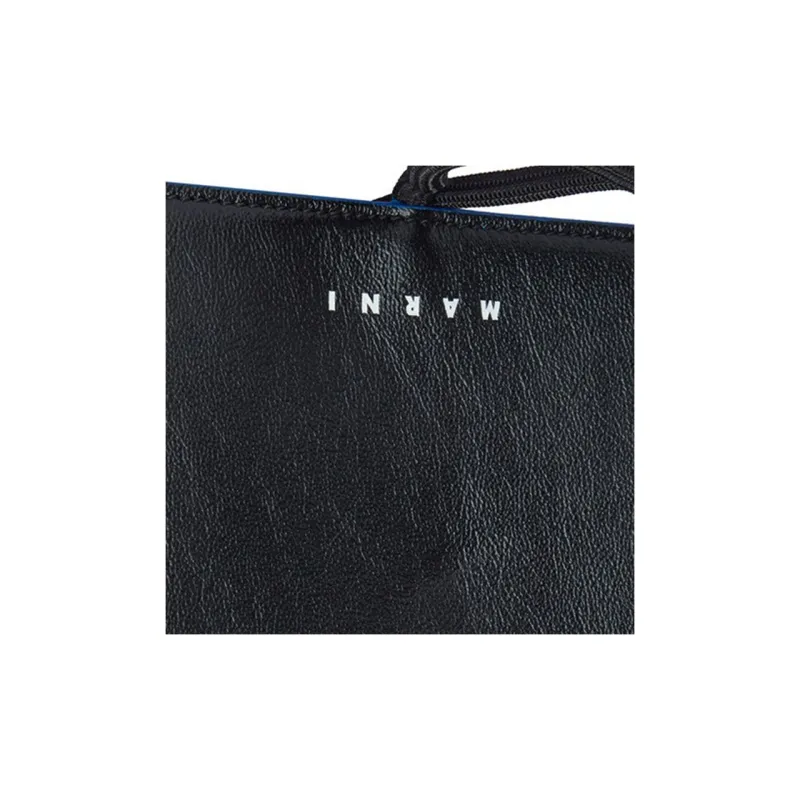 MARNI Cow Leather Messenger Bag Shoulder Bag Crossbody Bag Small Size Unisex Marine Blue/Black-2