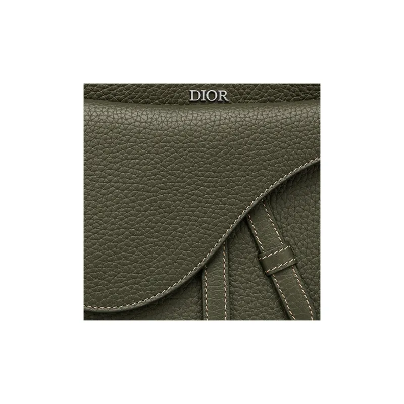 DIOR Saddle Cow Leather Shoulder Bag Crossbody Bag Handbags Mini Men's Olive/Jasper-4
